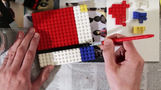 Mondrian feito de Lego em stop motion