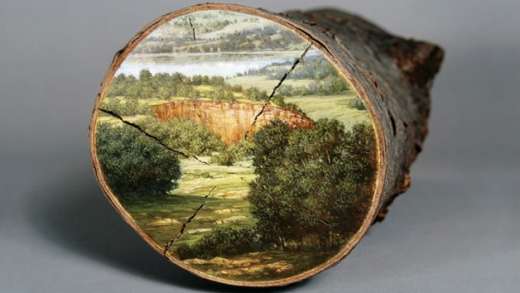 Pintura no tronco de árvores contra o desmatamento