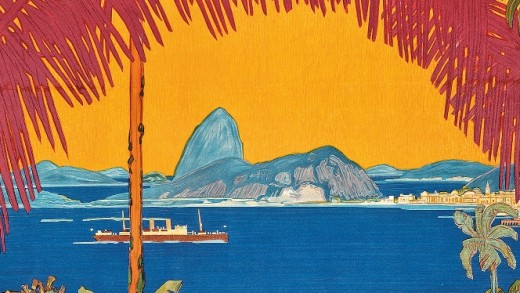 Exibição de cartazes do Rio de Janeiro pintados à mão